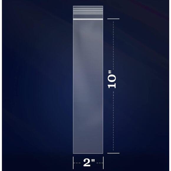 500 Resealable Clear Plastic Bags 2x10" Zip Lock Poly Bags Small Storage Baggies - Picture 2 of 2